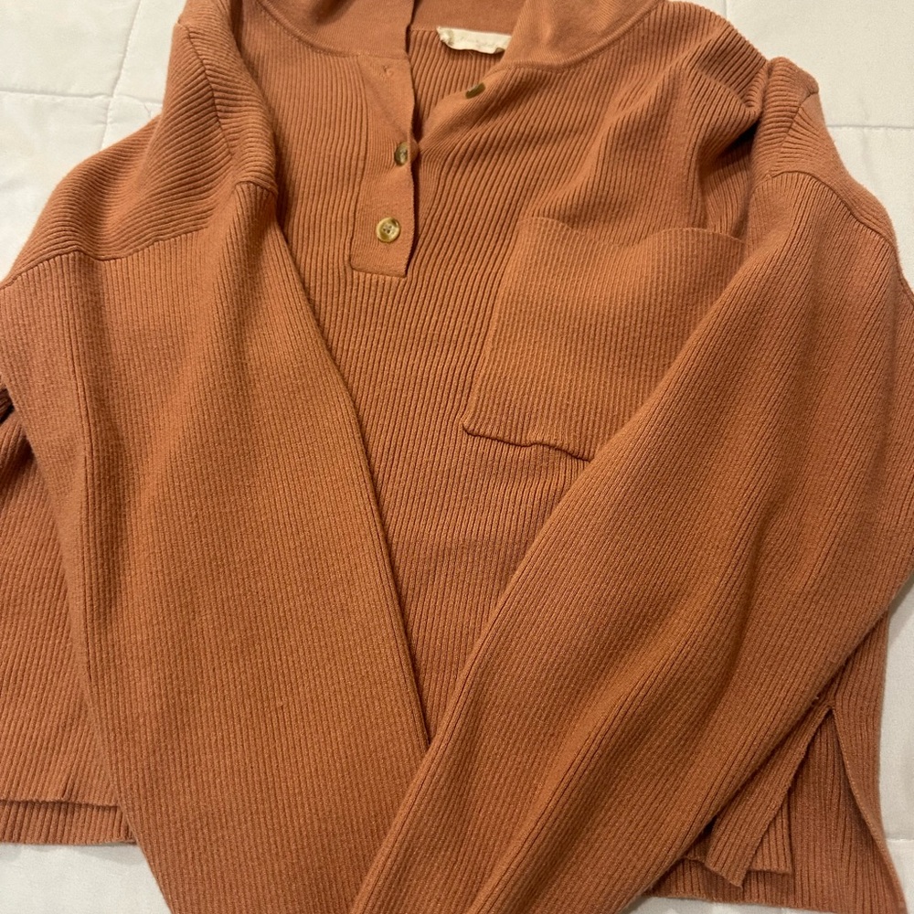 Altar'd State Orange Crew Neck Sweater